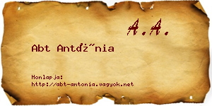 Abt Antónia névjegykártya