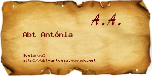 Abt Antónia névjegykártya